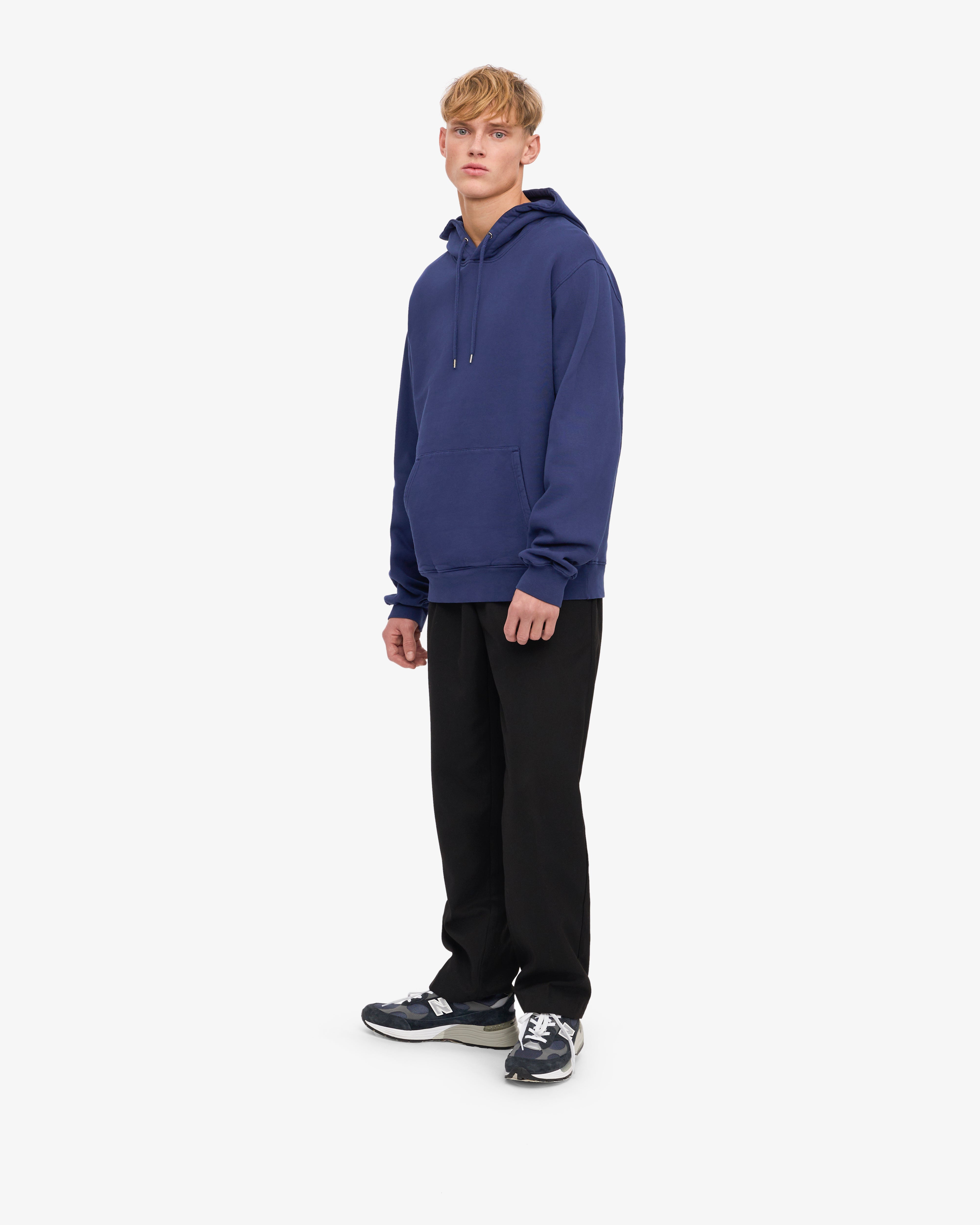 Classic Organic Cotton Hoodie - Soft & Comfortable Pullover for Men & Women - Marine Blue - Perfect for Casual Wear, Outdoor Activities & Loungewear