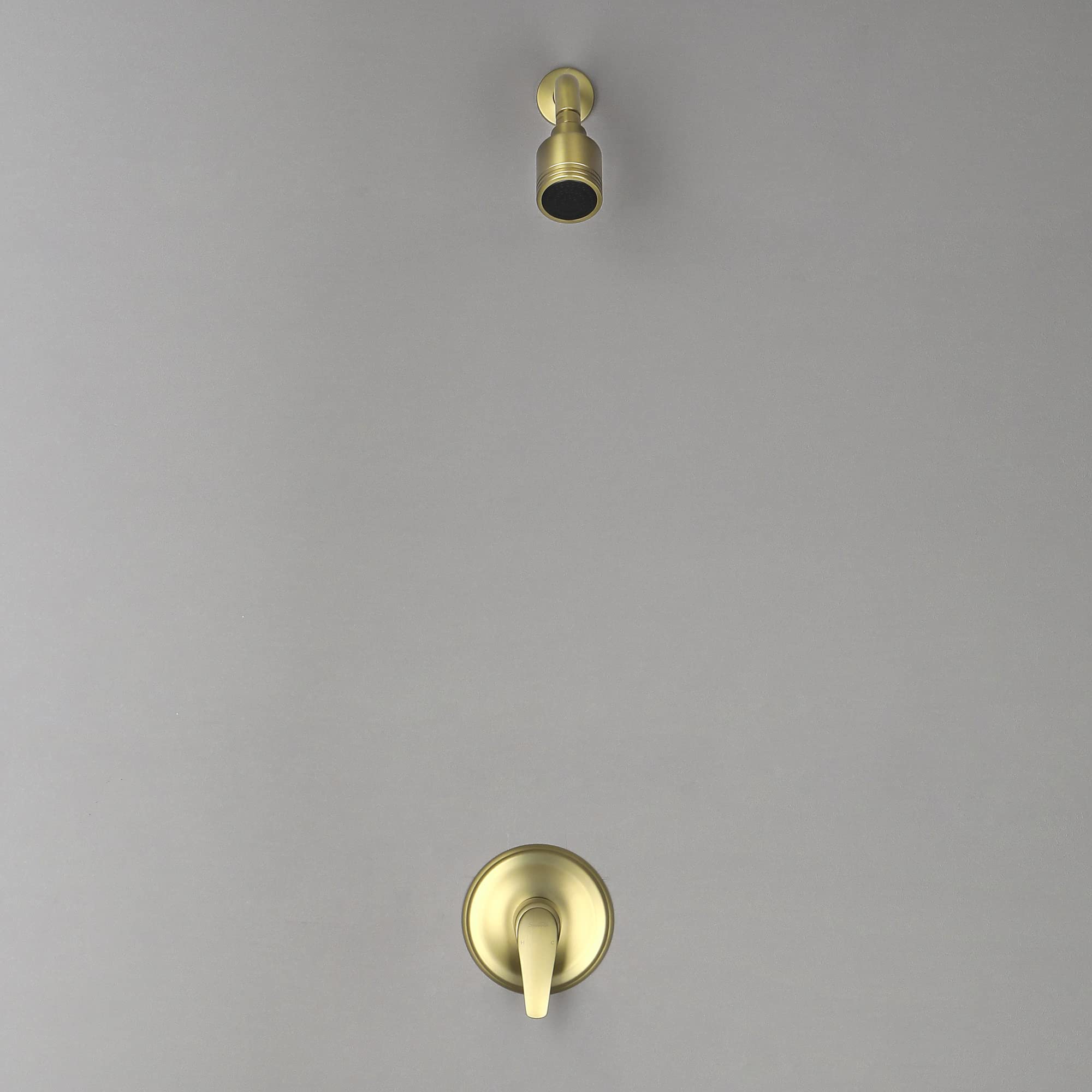 SHAMANDA Single-Function Shower Faucet Set with Pressure Balancing Valve & Detachable Shower Head - Brushed Gold Finish (Model L801-3) - Perfect for Bathroom Renovation, Modern Home Upgrade & Spa-Like Shower Experience