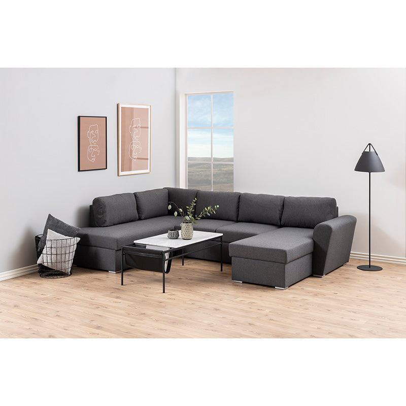 DARIEN 45-Inch Marble Coffee Table - Modern White & Black Round Living Room Center Table for Home Decor & Lounge Furniture