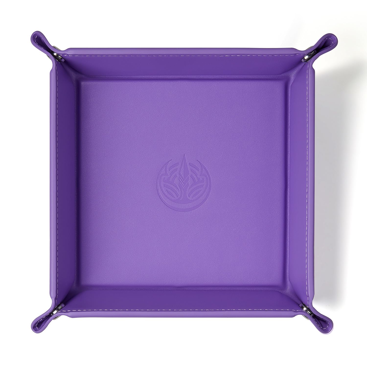 PU Leather Jewelry Tray & Valet Organizer - Women's Catchall Tray for Keys, Wallet, Coins & Travel Essentials | Elegant Purple Desktop Decor for Bedroom, Dresser & Vanity