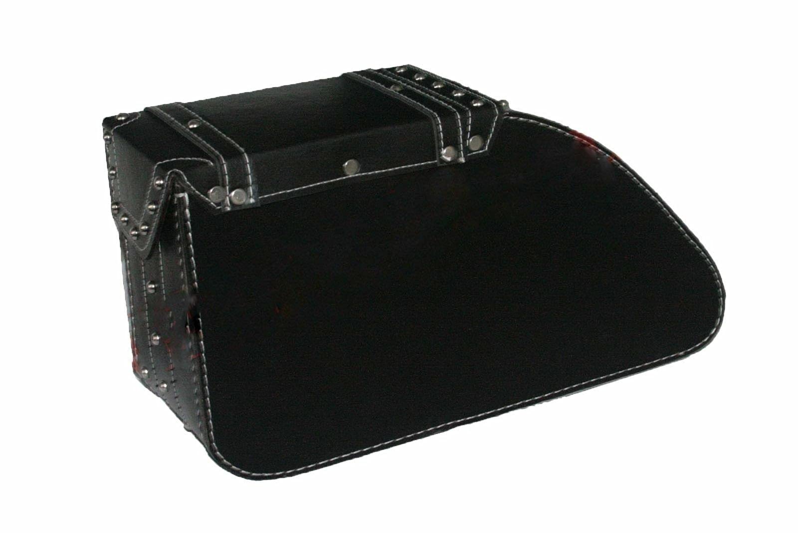 Faux Leather Studded Left Right Pannier Luggage Carrier Set - Waterproof Motorcycle Saddlebags for Harley, Cruiser & Touring Bikes - Perfect for Commuting, Road Trips & Adventure Riding