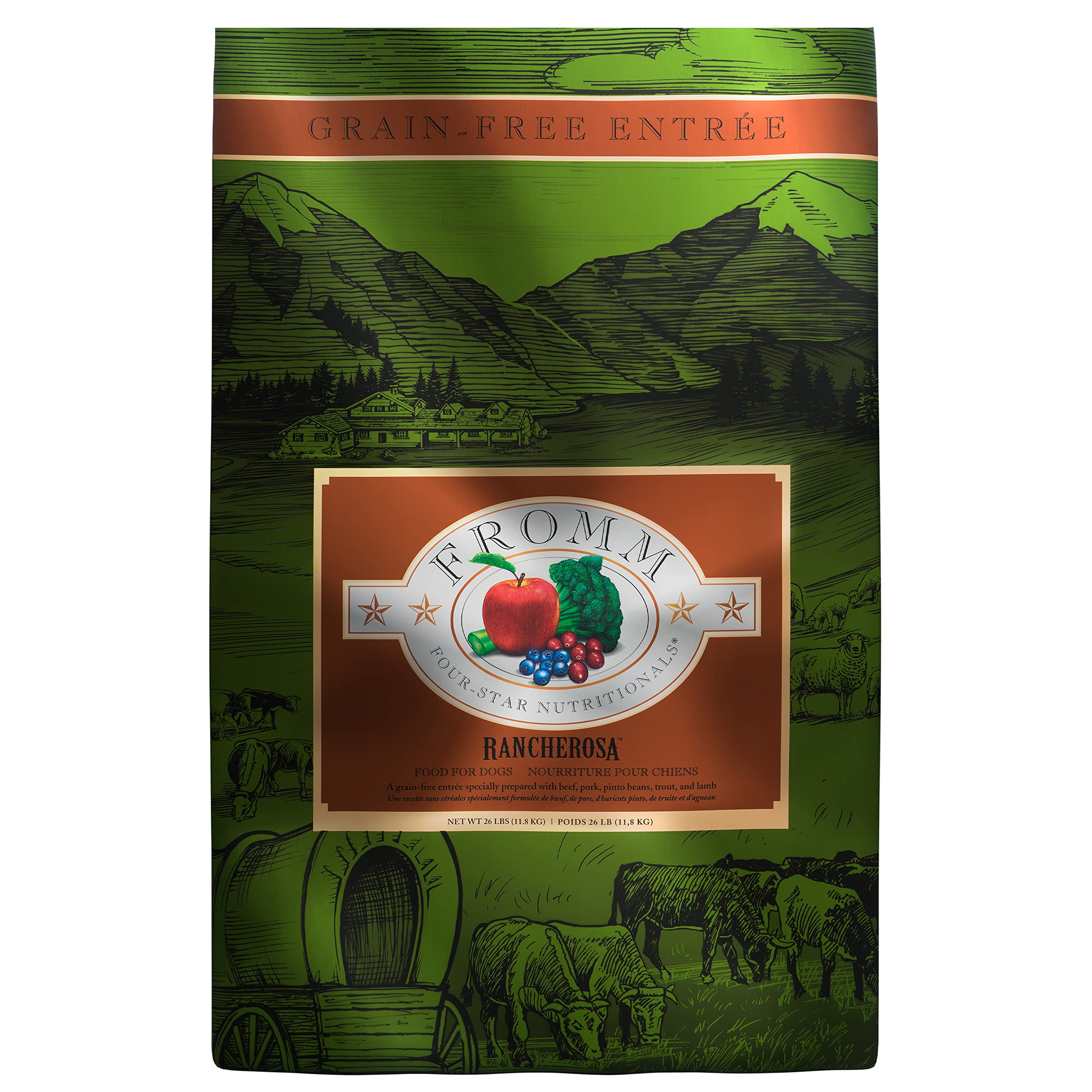 Premium Fromm Four-Star Nutritionals Rancherosa Dry Dog Food - High-Protein Beef Recipe for Adult Dogs - 26 lb Bag - Ideal for Active Dogs & Large Breeds