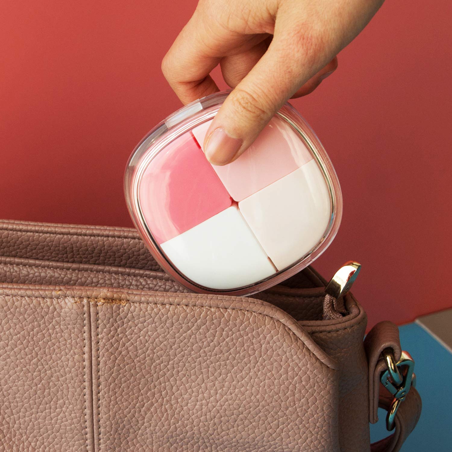 Portable Travel Pill Organizer with Independent Chambers - Moisture Proof & Odor-Free Daily Medicine Storage Box - Compact Pocket Pill Case for Easy Carry (Rose) | Perfect for Travel, Work, and Home Use