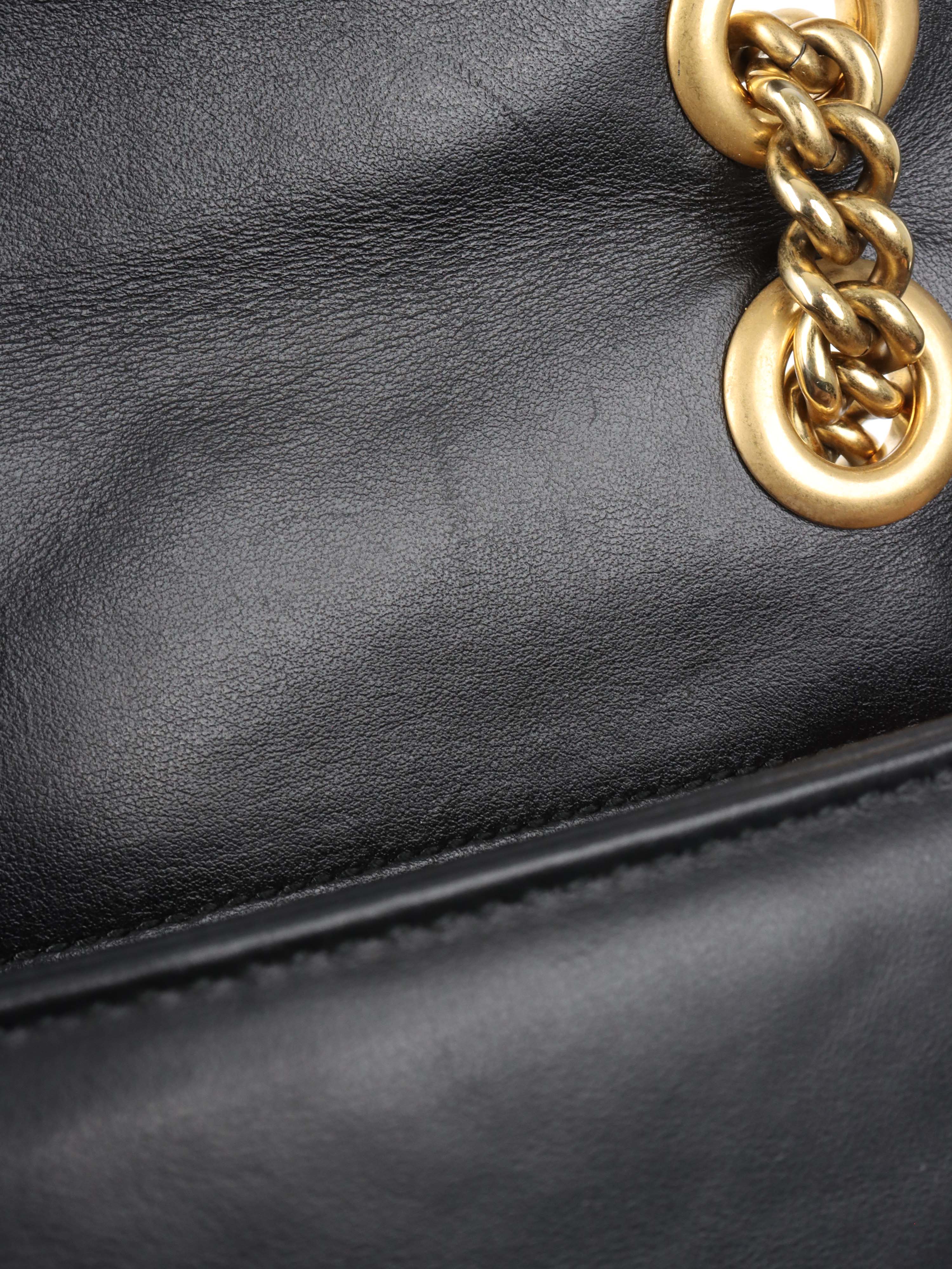 Gucci Black Small Marmont Shoulder Bag for Women - Luxury Leather Crossbody Purse with Chain Strap, Perfect for Date Night & Evening Events