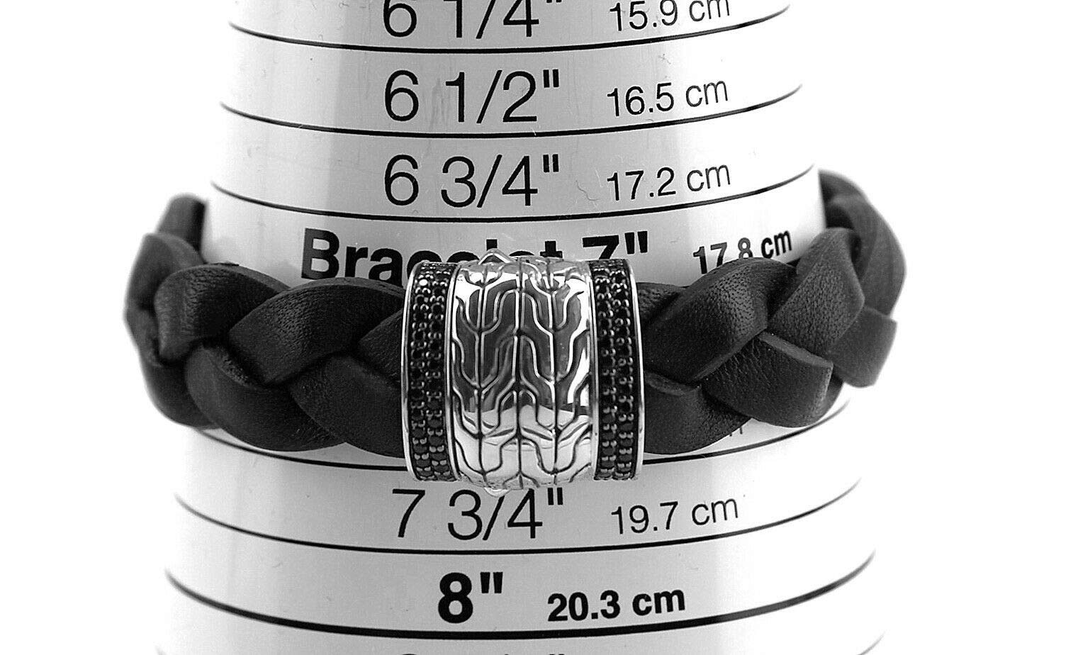 JOHN HARDY Sterling Silver Black Sapphire Leather Bracelet for Women - Elegant 158B Station Bracelet for Everyday Wear & Special Occasions