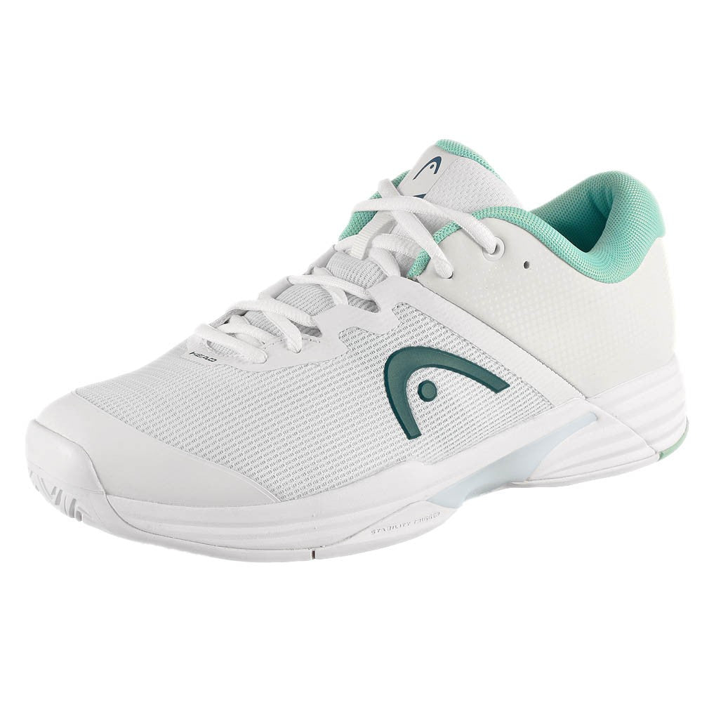 Women's Revolt EVO 2.0 Volleyball Shoes - White & Turquoise - Lightweight Court Shoes for Indoor Volleyball & Badminton