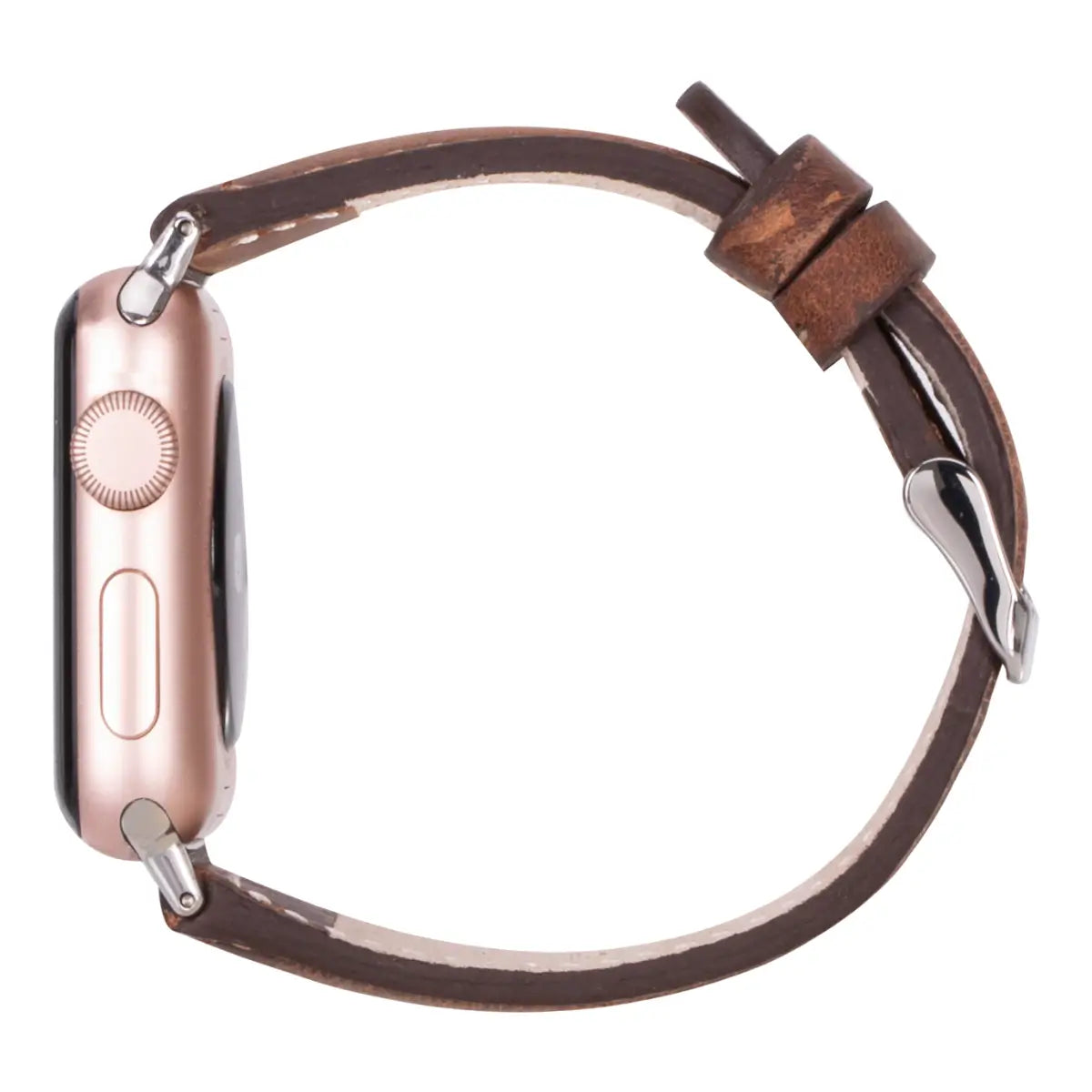 Vintage Distressed Brown Leather Slim Apple Watch Band - Stylish & Durable Replacement Strap for Work, Travel & Everyday Wear