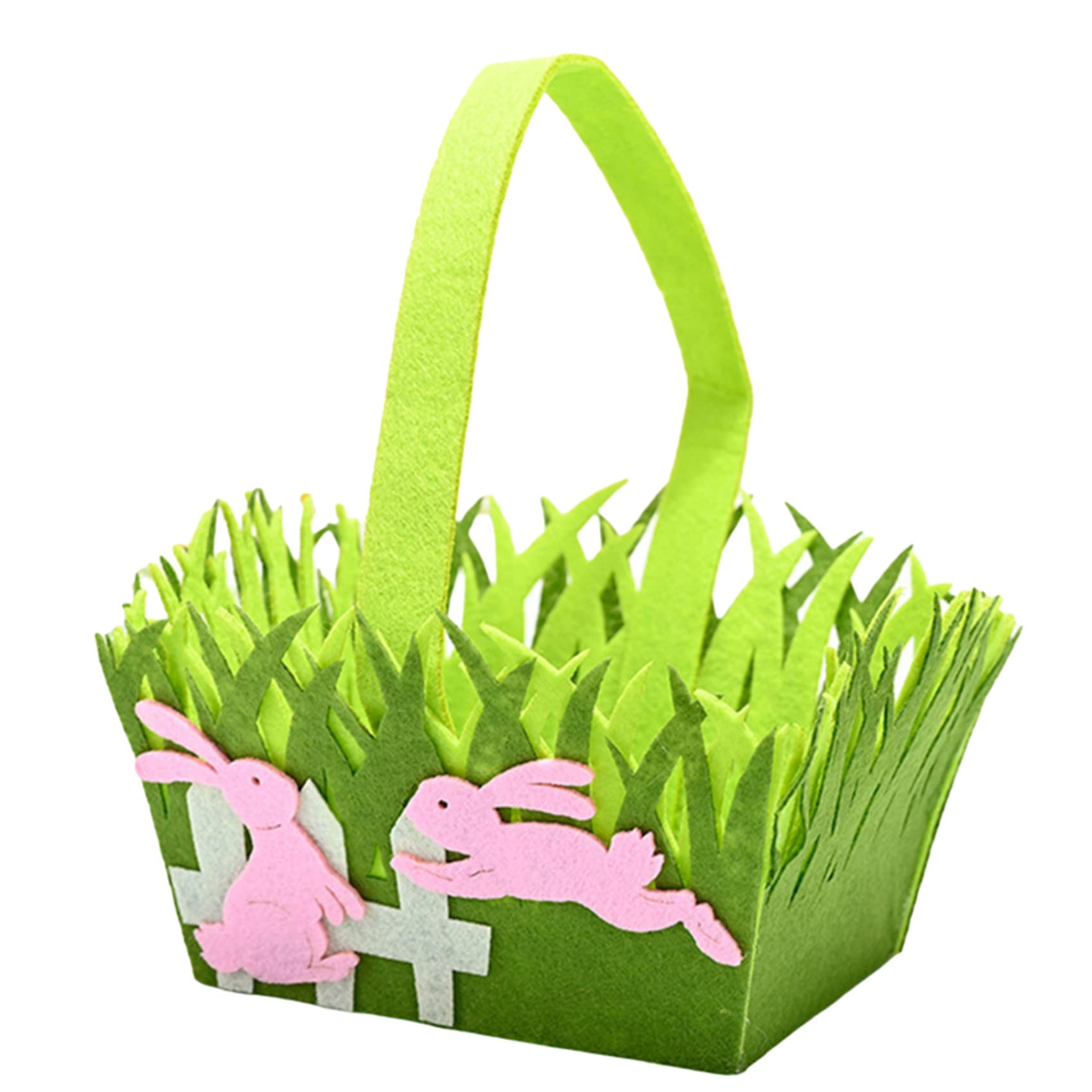 Easter Basket Square Portable Non-Woven Storage Bag - Pink Rabbit Design for Easter Egg Hunt, Candy Hamper, Party Favors & Holiday Decorations - Perfect for Easter Gifts, Home Decor & Spring Celebrations
