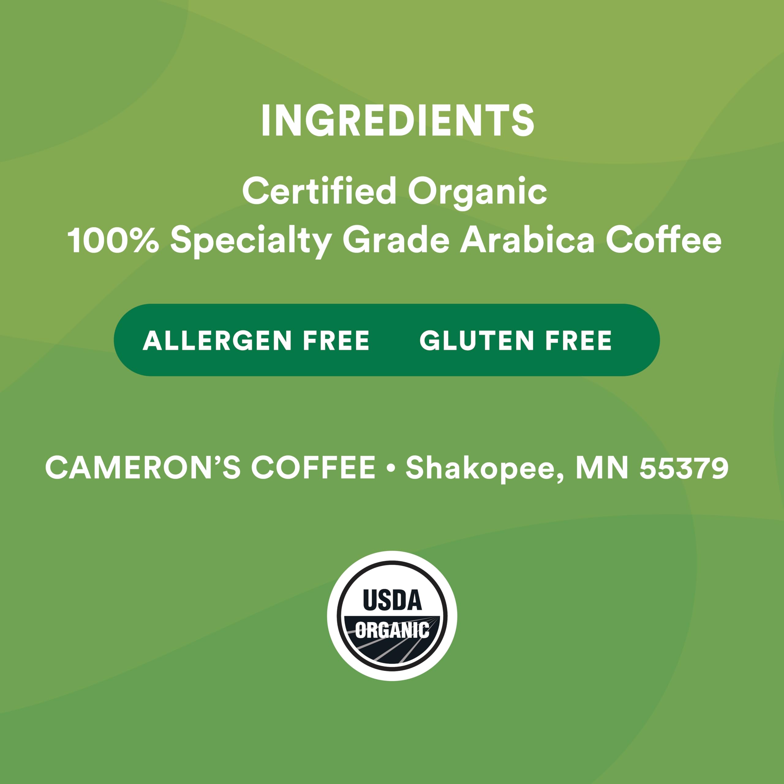 Organic Pacific Rim Blend Whole Bean Coffee by Cameron's Coffee - 4 Pound Bag | Fresh Roasted, Rich Flavor for Home Brewing & Office Use
