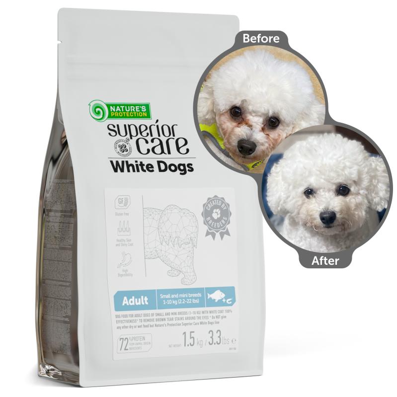 Premium Small & Mini Breed Dog Food with White Fish Protein - Supports Light Coat Health - Ideal for Adult Dogs at Home or Travel