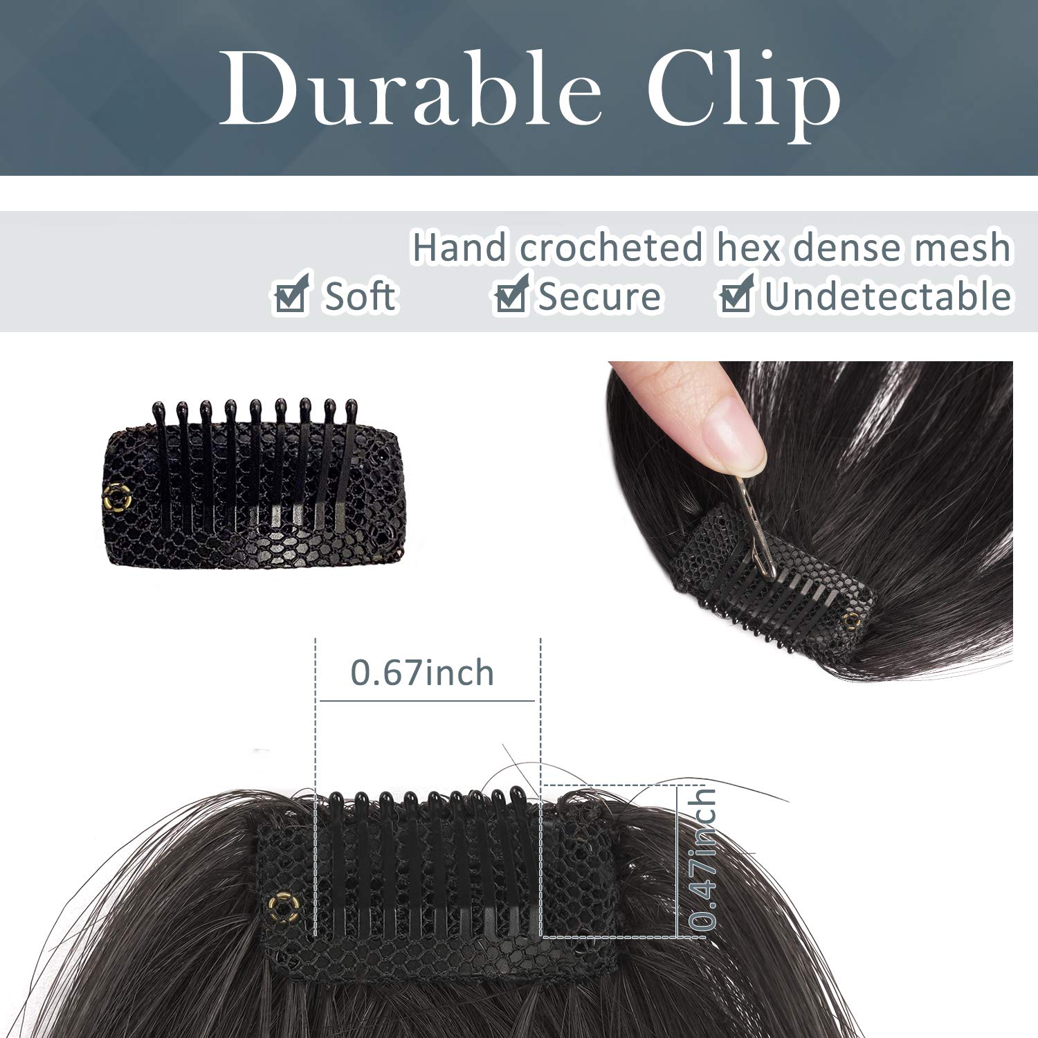 BARSDAR Clip-in Bangs for Women - Real Human Hair Wispy Fringe Extensions, Medium Brown with Temples | Perfect for Daily Wear, Cosplay & Hairstyle Transformations