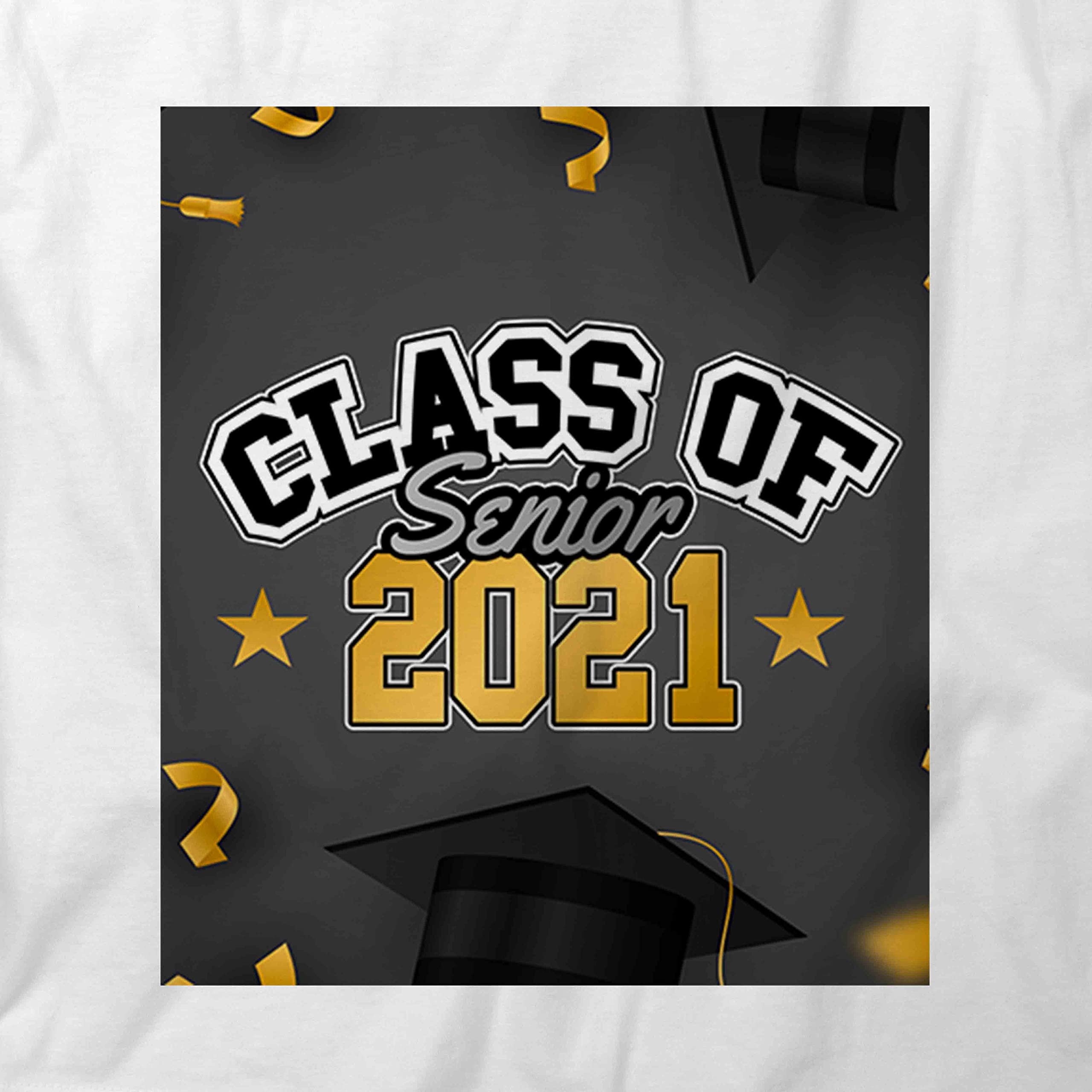 Class of 2021 Senior Graduation T-Shirt - White Printed Graphic Tee for High School College Graduates - Perfect for Graduation Parties & Alumni Reunions