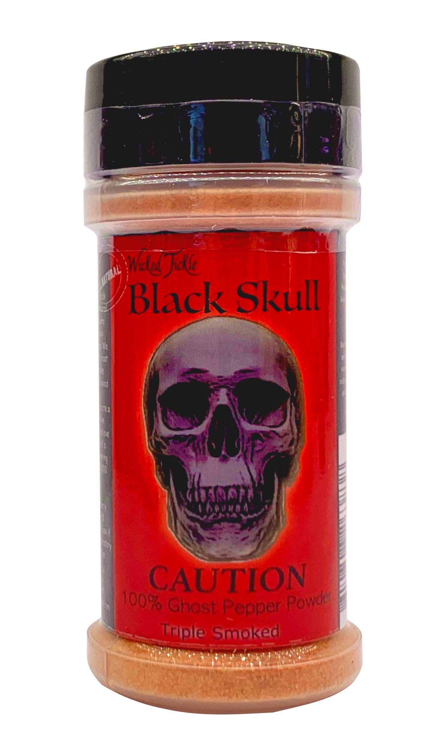 Wicked Tickle Black Skull Smoked Ghost Pepper Powder - Ultra Hot Spice for Cooking, Grilling & Seasoning - Perfect for BBQ, Chili & Hot Sauce Recipes