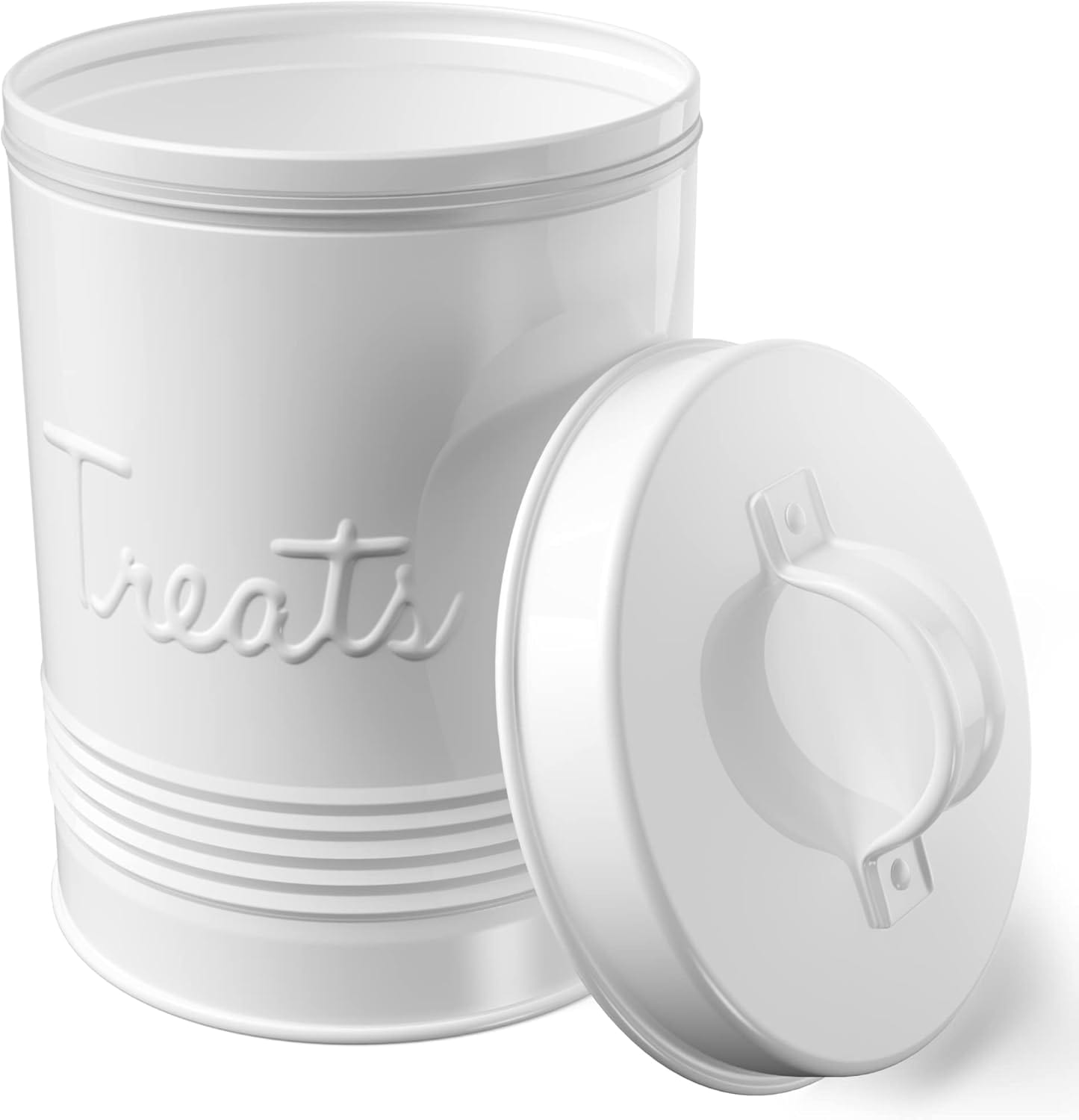 Vintage Style Pet Treat Storage Canister - Airtight Container for Dog & Cat Snacks - Perfect for Kitchen Counter, Pantry, or Pet Travel Accessories