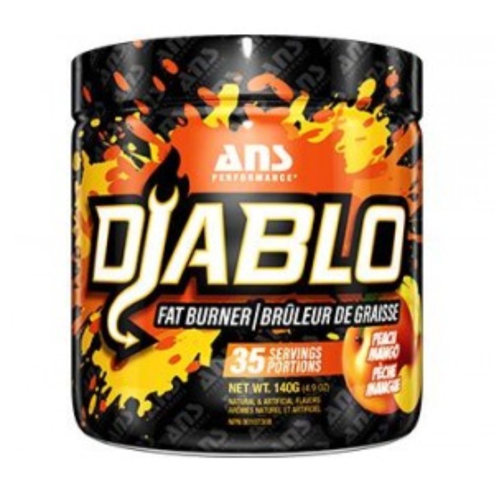 ANS Performance Diablo Fat Burner - Peach Mango Flavor 140g | Thermogenic Weight Loss Supplement for Men & Women | Pre-Workout Energy Booster & Metabolism Support