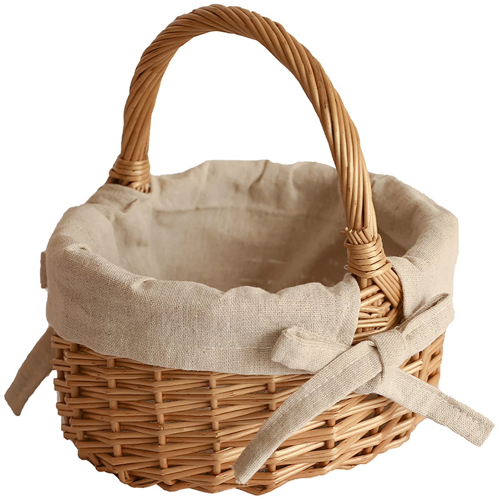 IKAXIYO Large Capacity Wedding Basket with Bow-Knot - Elegant Bridal Flower Basket for Fruits, Gifts & Decor | Perfect for Weddings, Baby Showers & Home Decorations