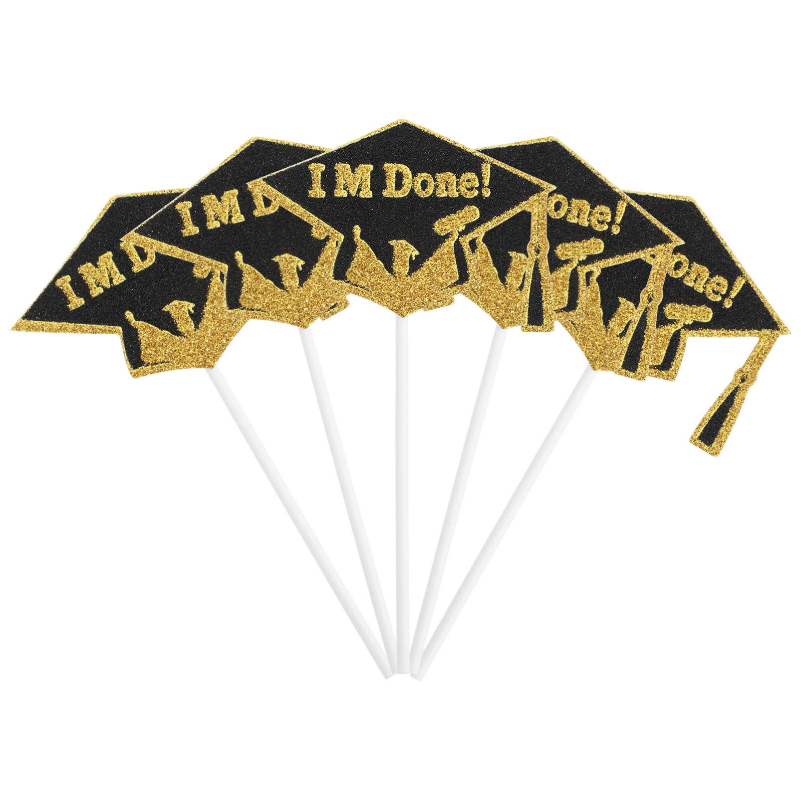 10pcs Graduation Cake Toppers - Edible Cake Decorations for Graduation Party, Cupcake Picks, Dessert Inserts - Perfect for Graduation Cakes, Cupcakes & Celebration Desserts (Graduation Party Decor, School Celebration)