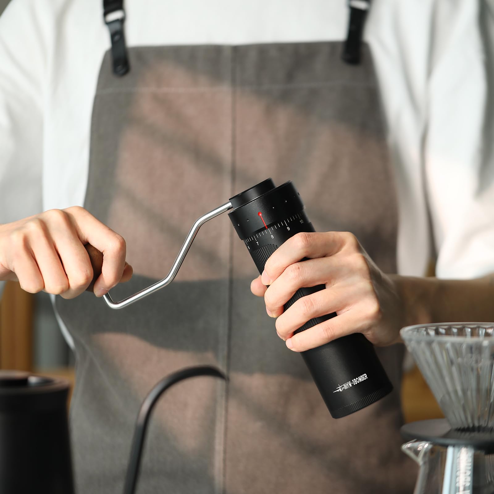 Premium Manual Coffee Grinder - Adjustable Stainless Steel Conical Burr for French Press, Drip, Espresso | Portable Hand Coffee Bean Mill with Magnetic Catch Cup | Perfect for Home, Office & Travel Brewing