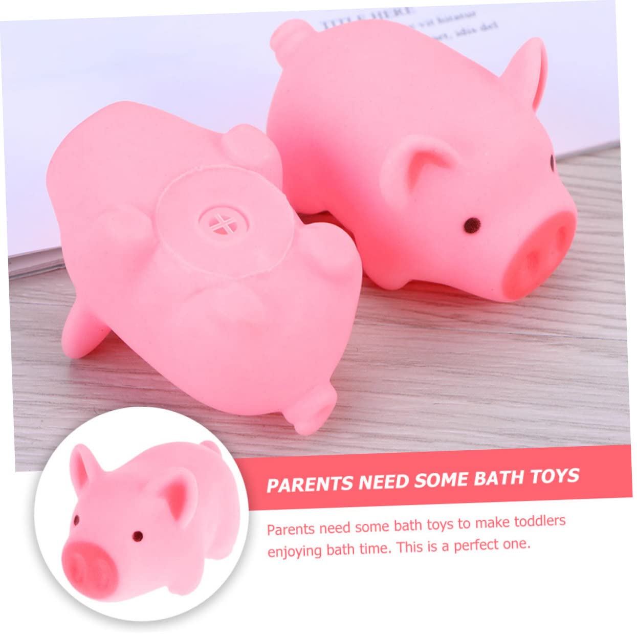 FAVOMOTO 30 Pack Cute Pig Shaped Squeaky Bath Toys for Kids - Fun Bathtub & Pool Floating Toys for Toddlers, Baby Bath Time Play and Sensory Water Games