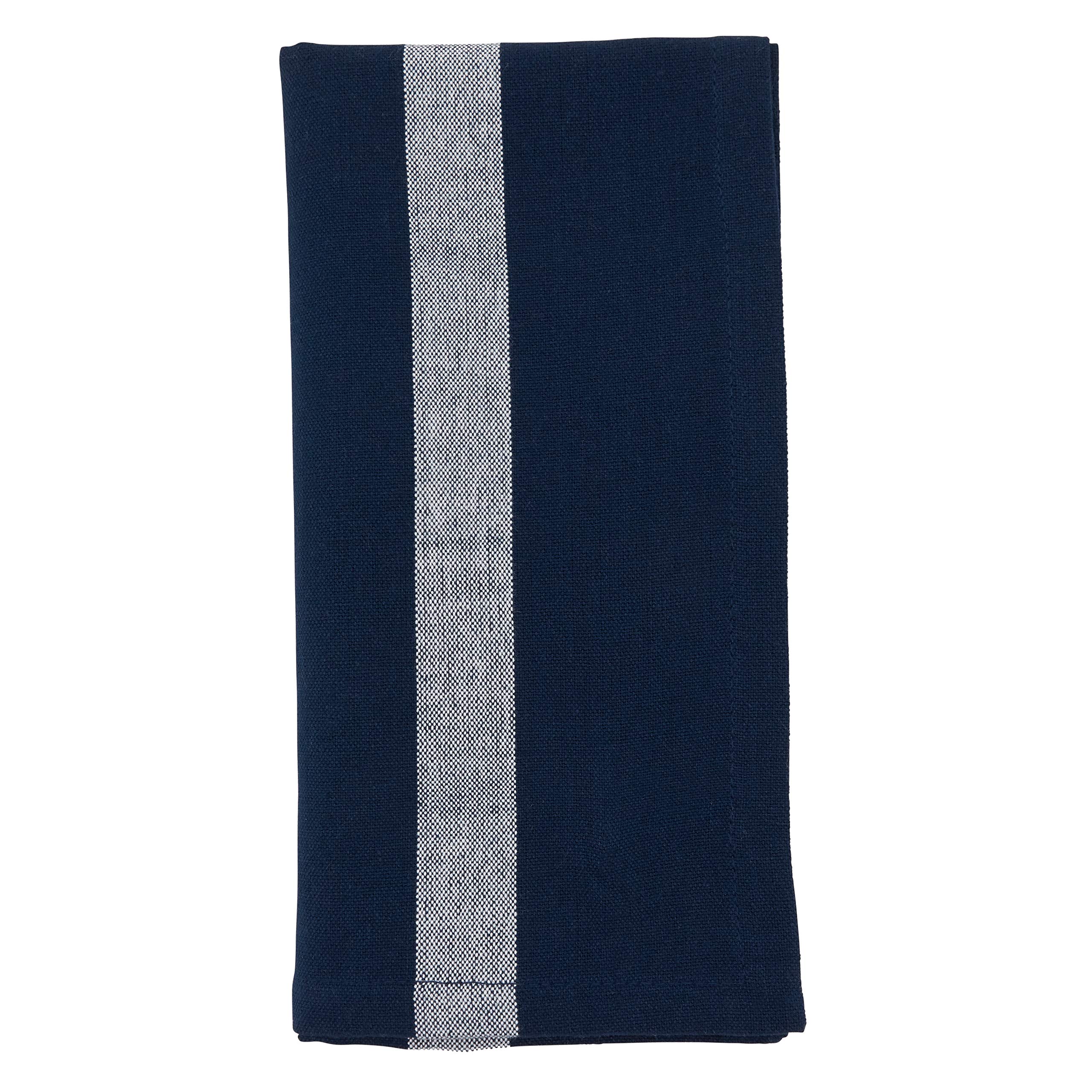 Elegant Banded Design Table Napkins Set of 4 - Premium Cotton Dinner Napkins for Formal Dining, Parties & Holiday Gatherings