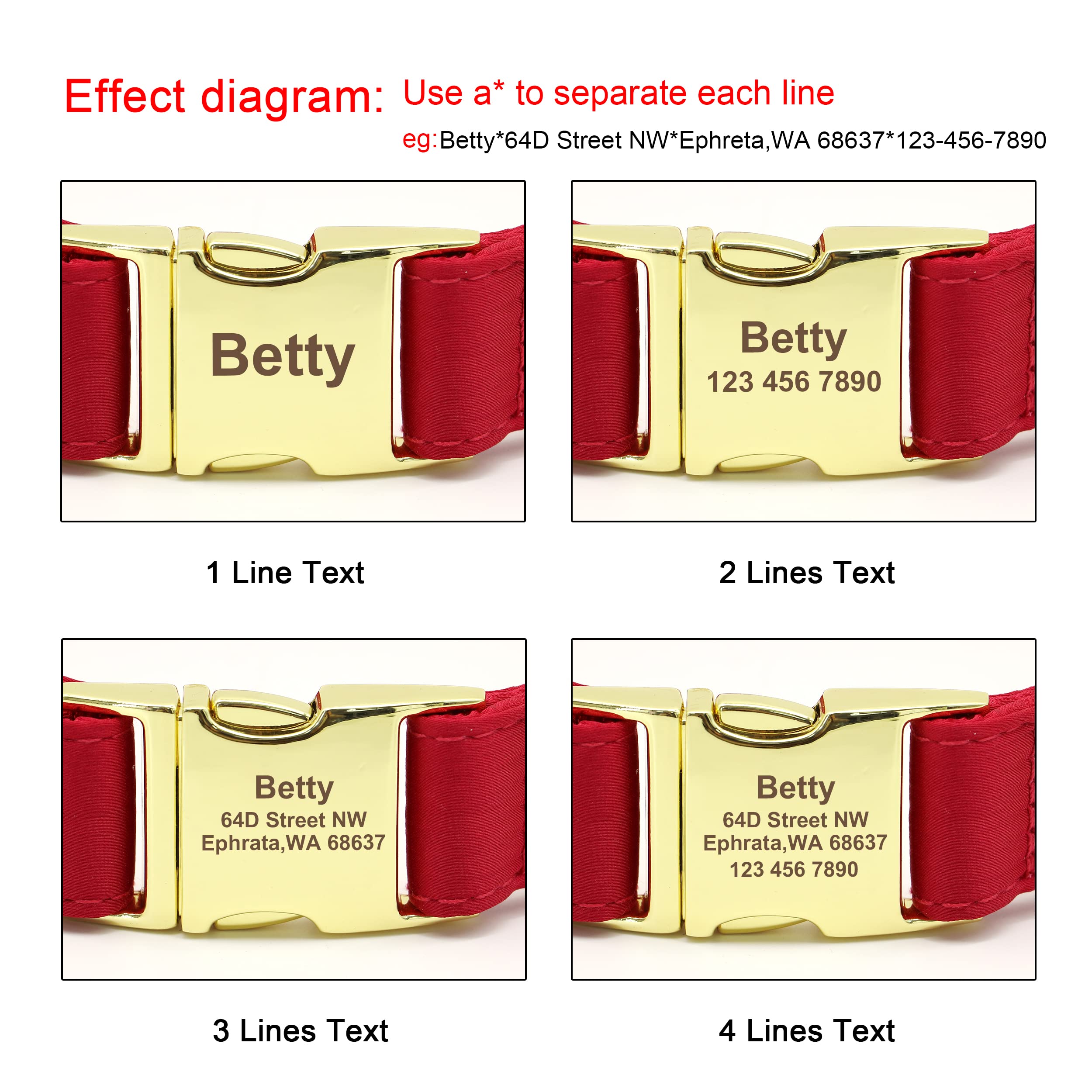 Beirui Personalized Dog Collar with Large Bow - Adjustable Golden Metal Buckle Pet Collar for Small Medium Large Dogs | Soft Durable Wedding & Holiday Bowtie Collar for Special Occasions (Red, Size L)