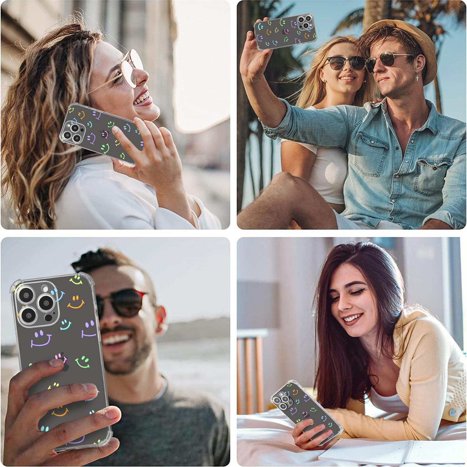 Smile Rainbow Design Clear TPU Protective Case for iPhone 11 Pro Max 6.5