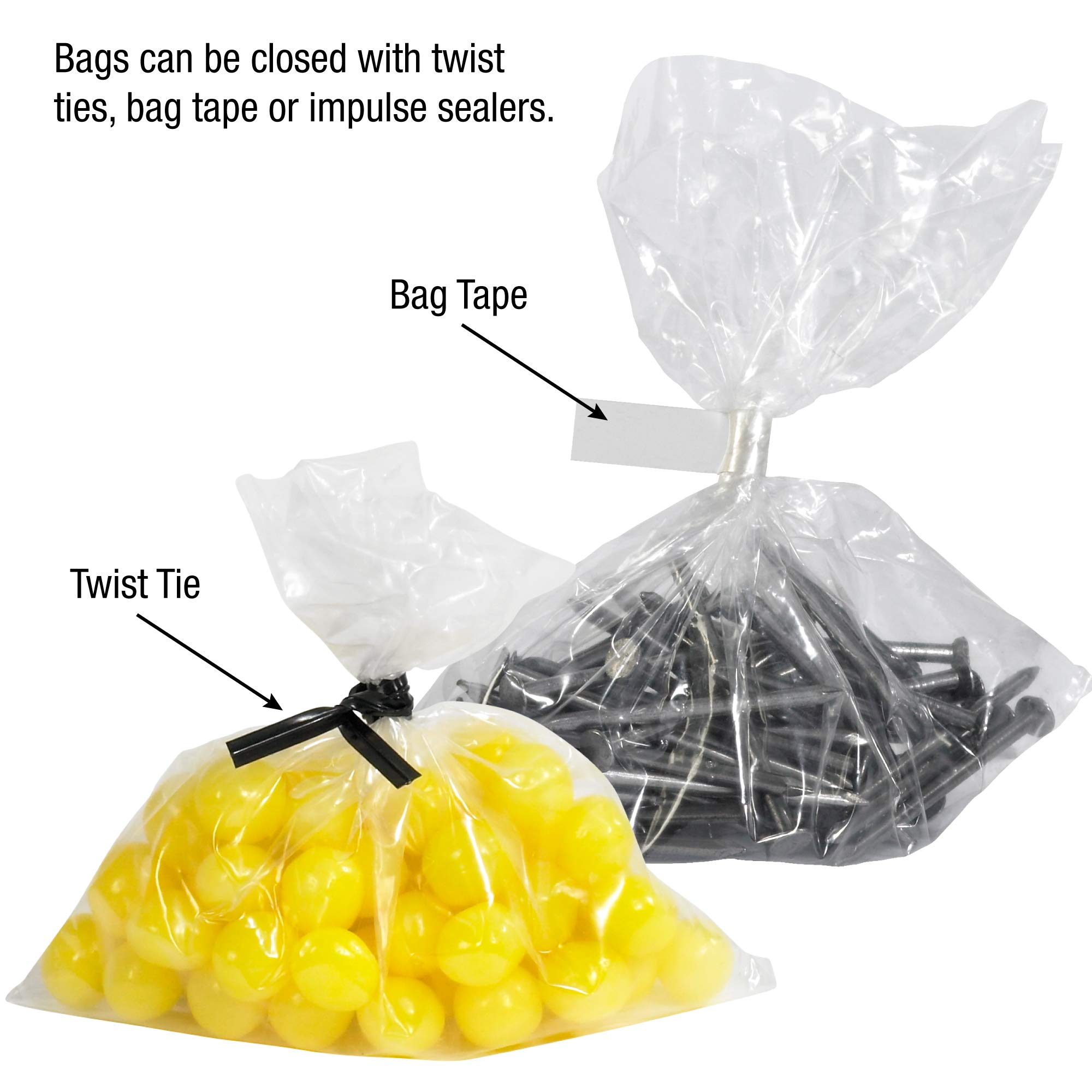 Aviditi 3 x 4 Inch 1.5 Mil Flat Polypropylene Bags - Clear Plastic Bags for Small Parts, Crafts, Jewelry & Retail Packaging