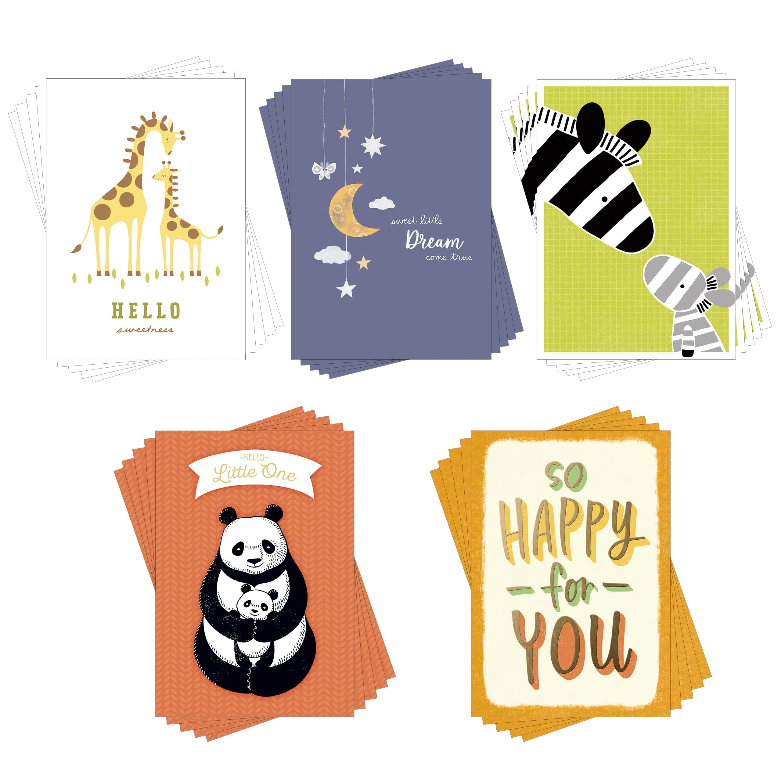 Hallmark Business Assorted Welcome Baby Greeting Cards - Pack of 25 for Customers & Employees (New Baby Congratulations) - Perfect for Office Celebrations, Client Gifts & Employee Recognition