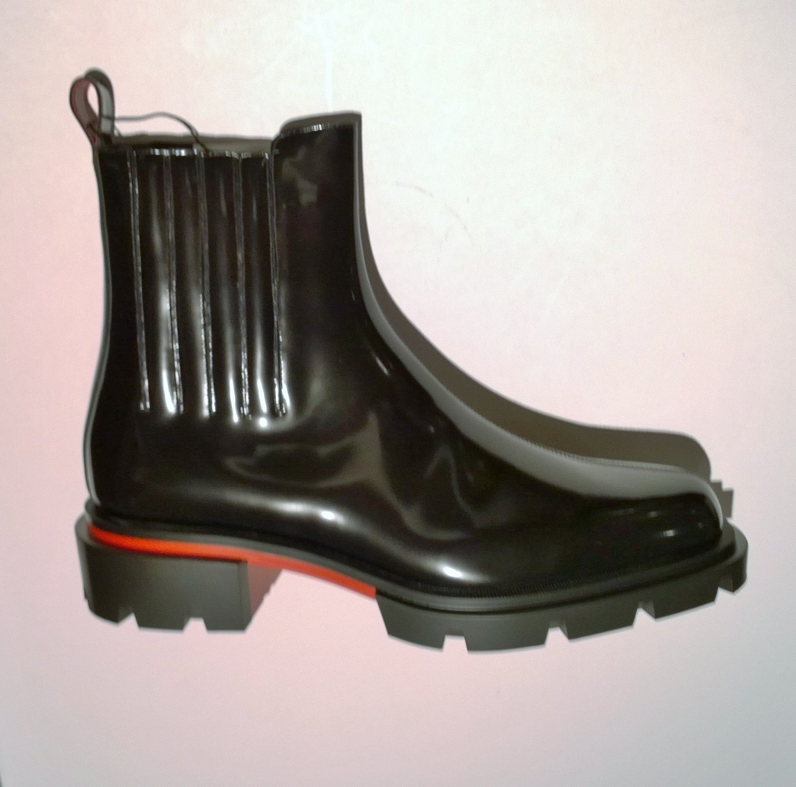 Christian Louboutin Cheney Walk Black Patent Leather Lug Sole Ankle Boots for Women | Fashionable Winter Boots for Night Out & Party Wear