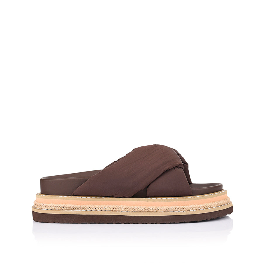 Thames Flatform Slides for Women - Comfortable Chocolate Brown Summer Sandals | Perfect for Beach, Pool, and Casual Outings