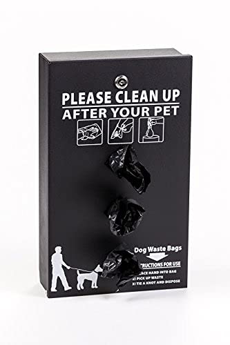 The Sentry® Dog Station - Universal Fit Roll Bag Dispenser with 400 Waste Bags & 25 Can Liners - Best Selling Pet Waste Management System (500K+ Sold in USA) - Matte Black - Perfect for Backyards, Parks & Dog Walking