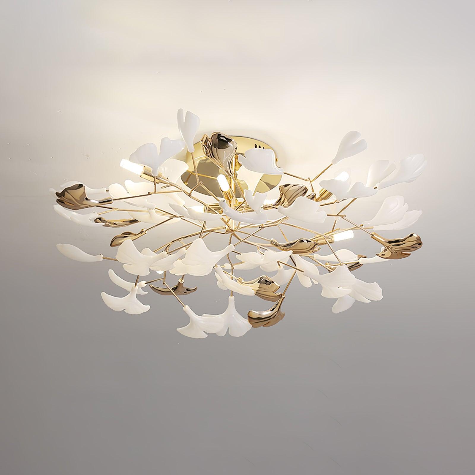 Ginkgo Rotating Ceiling Light - Modern LED Flush Mount Fixture with Adjustable Arms for Living Room, Bedroom, or Dining Room Lighting