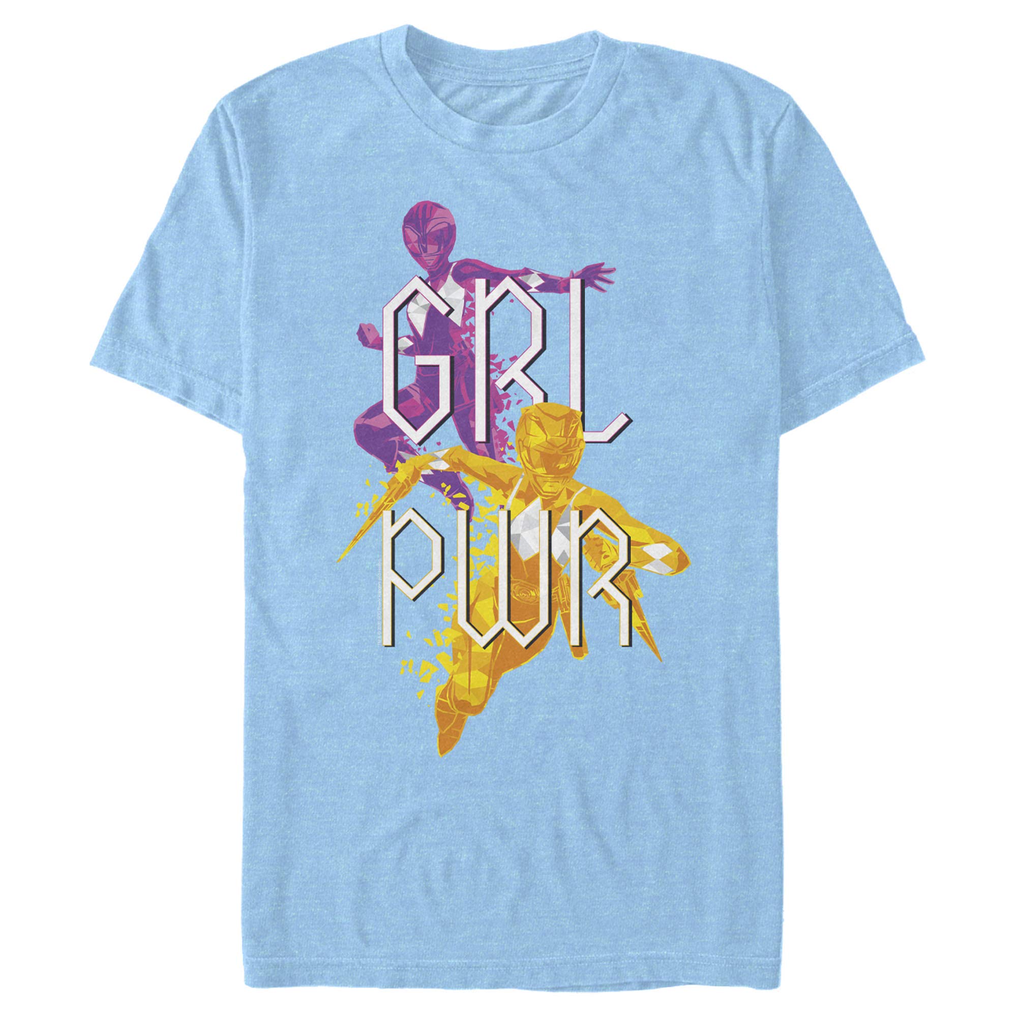 Men's Power Rangers Girl Power Team Graphic T-Shirt - Cool Superhero Tee for Casual Wear & Cosplay