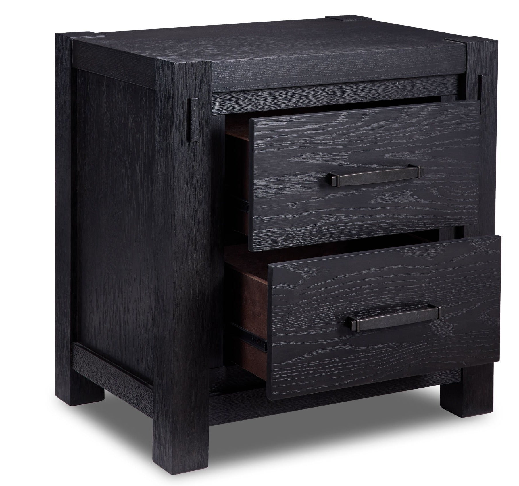 Dark Brown Canyon Night Table - Modern Bedside Table for Bedroom, Living Room, or Office - Compact Nightstand with Storage Shelf