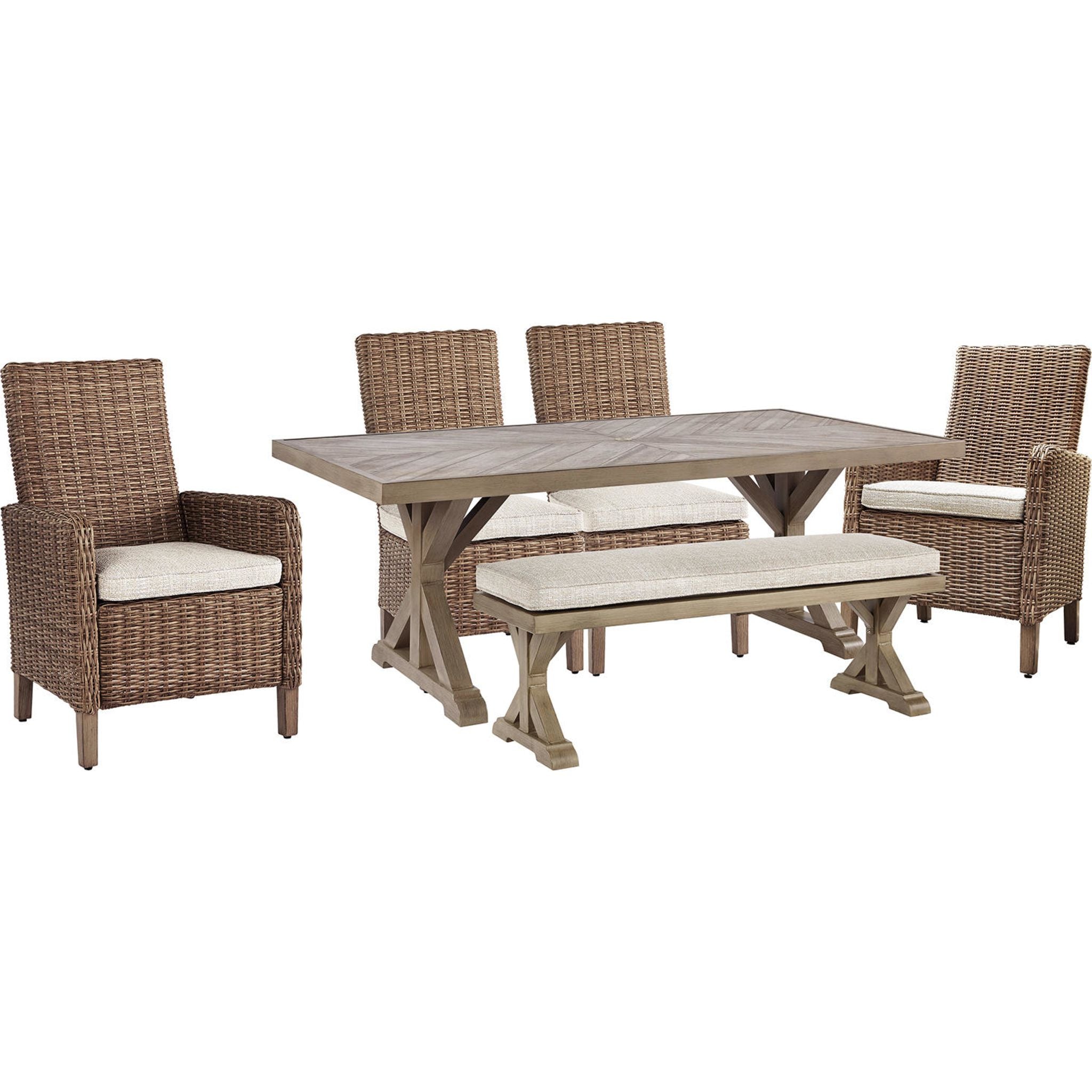 Beachcroft 6-Piece Outdoor Dining Set in Beige - Perfect for Patio, Garden, and Backyard Entertaining
