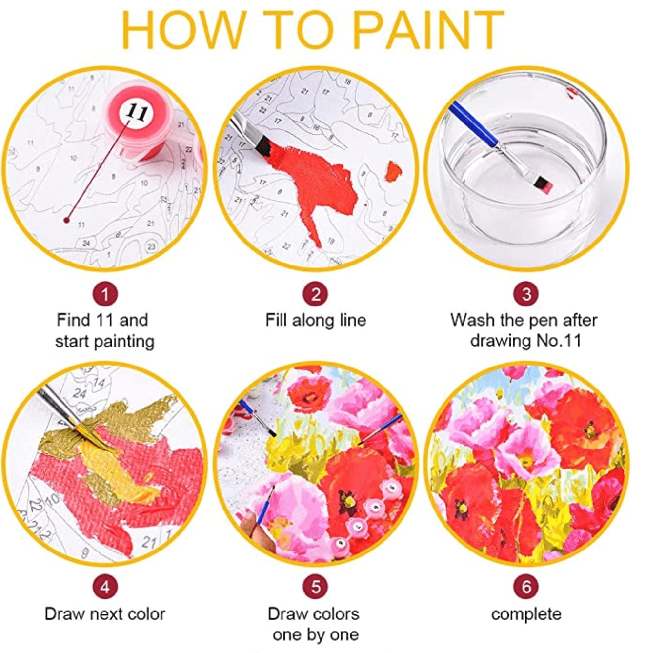 DIY Paint by Numbers Kit for Adults - 16x20 Inch Oil Painting on Canvas with Brushes & Acrylic Paints, Wooden Frame - Home Wall Decor Art Craft, Perfect Gift for Birthday & Relaxation (Peace Theme)