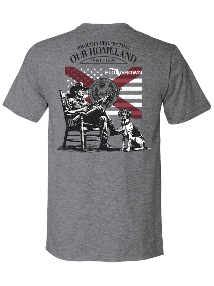 FloGrown FGM 1848 Men's Patriotic Short Sleeve T-Shirt - Homeland Security Apparel for Everyday Wear & Outdoor Activities - Grey