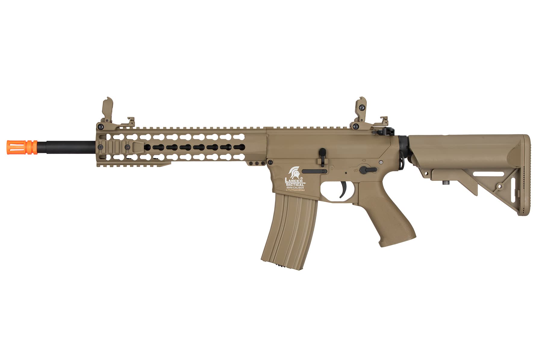 Lancer Tactical GEN 2 M4 Custom Body AEG Metal Gear Electric Airsoft Rifle - Tan | High Performance Airsoft Gun for Outdoor Combat & Tactical Training