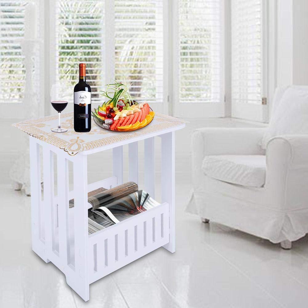 Wooden Coffee Table with Storage - Modern Side Table for Living Room, Office & Hotel - 34 x 26 x 40cm Compact Tea Table with Durable Wood Plastic Composite Top - Perfect for Small Spaces, Home Decor & Hospitality Use