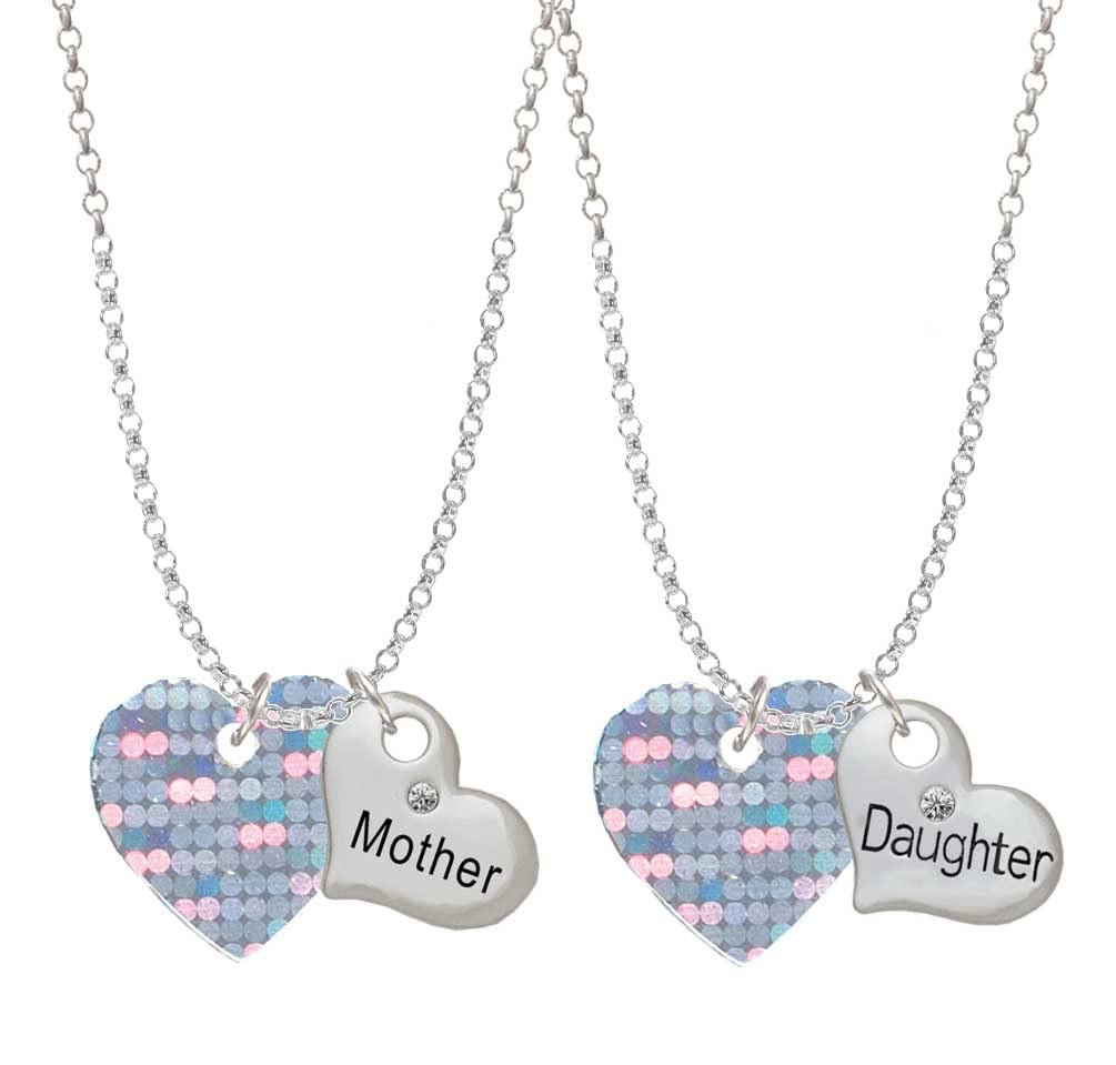 Delight Jewelry Acrylic Holographic Heart Necklace Set for Mother & Daughter - 19