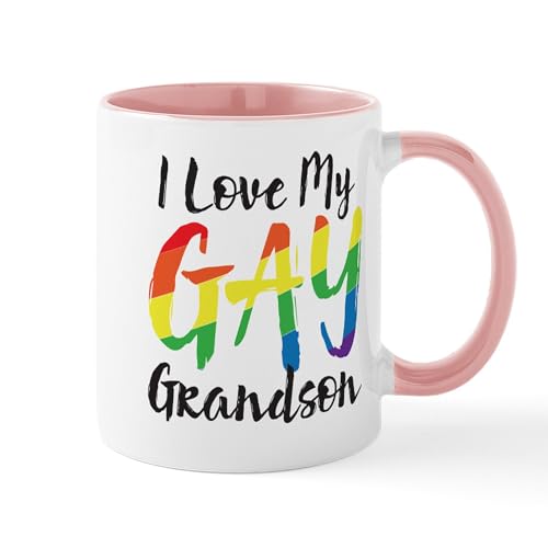 White/Pink Inside - I Love My Gay Grandson Mug