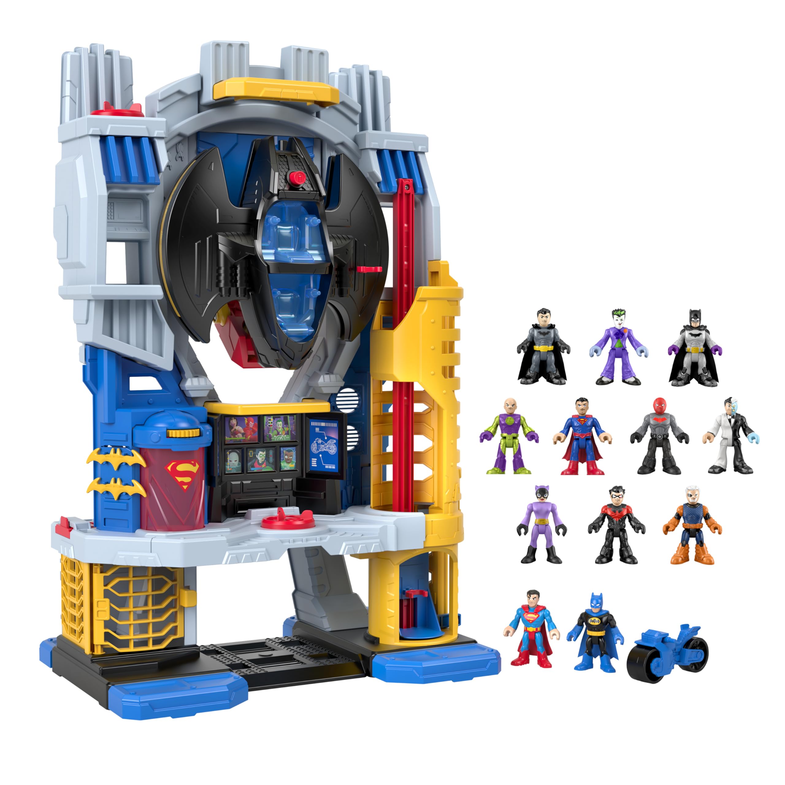 Fisher-Price Imaginext DC Super Friends Batman Ultimate Headquarters Playset & Hero vs Villain Figure Set - Interactive Toy for Kids Ages 3+ | Superhero Role Play, Birthday Gift, Indoor Playtime Fun
