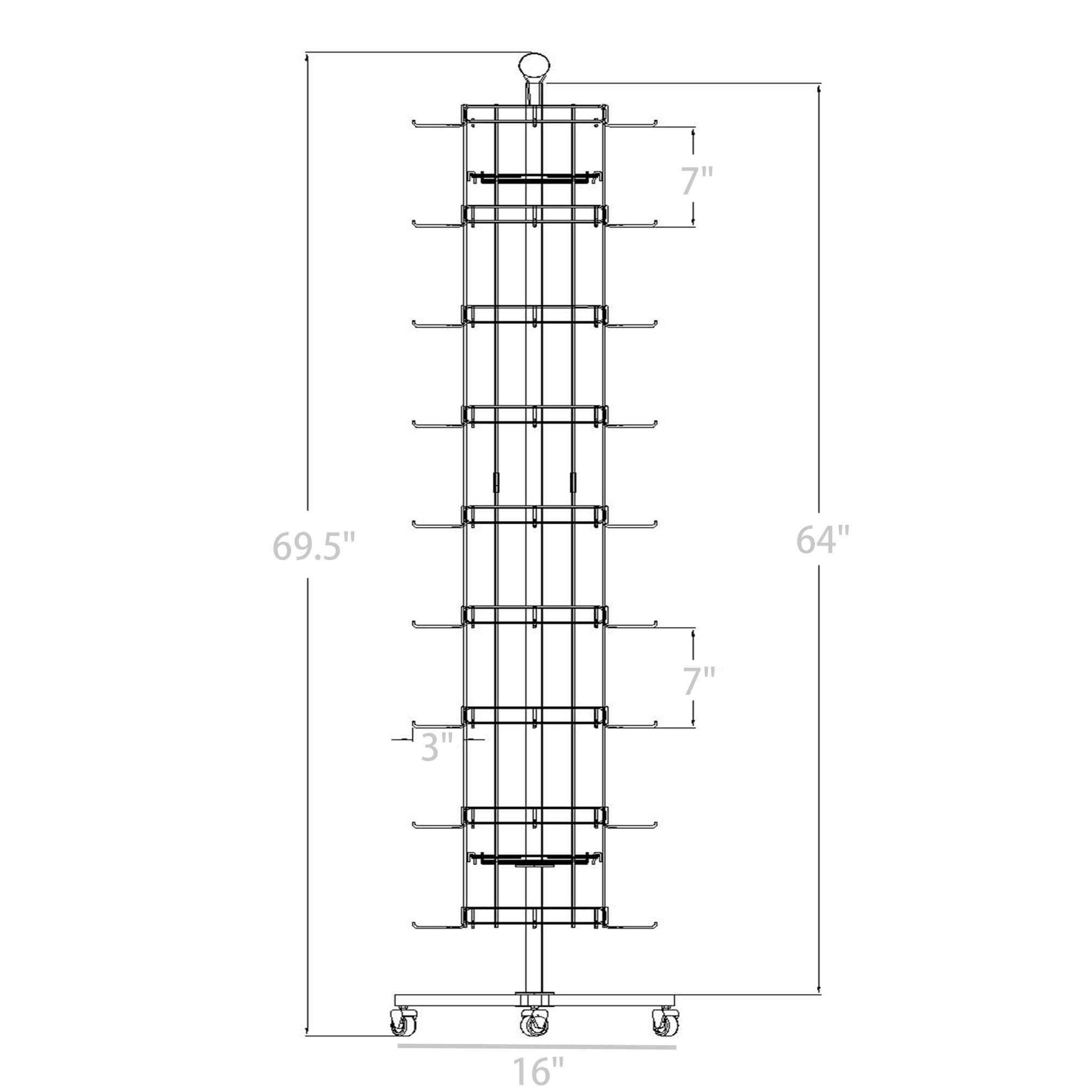 FixtureDisplays® Keychain Souvenir Rack - Wire Display Stand for Retail Stores, Mobile Countertop Organizer (15394-NEW-NPF) - Perfect for Gift Shops, Convenience Stores and Trade Show Displays