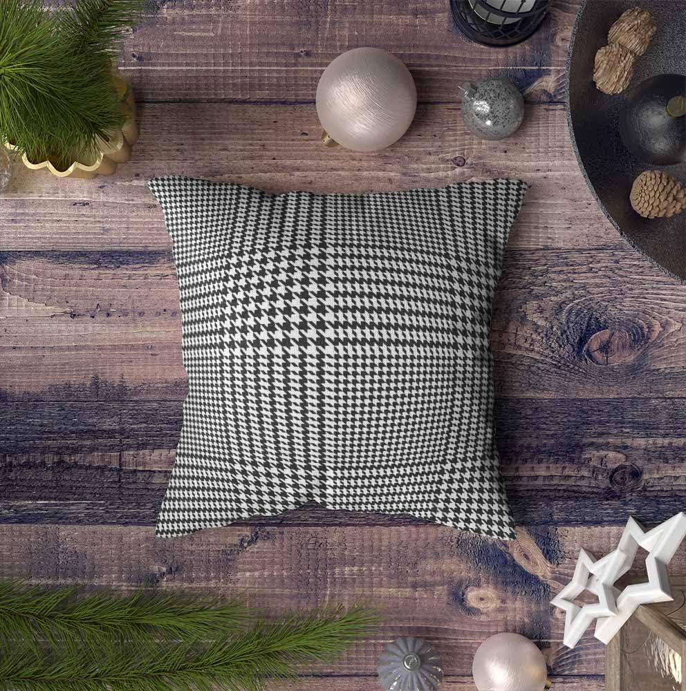 20x20 Inch Plaid Abstract Geometric White and Black Tartan Stripe Pillow Covers - Soft Sofa Cushion Protectors for Living Room, Bedroom Decor - Square Throw Pillow Cases for Home Styling & Comfort