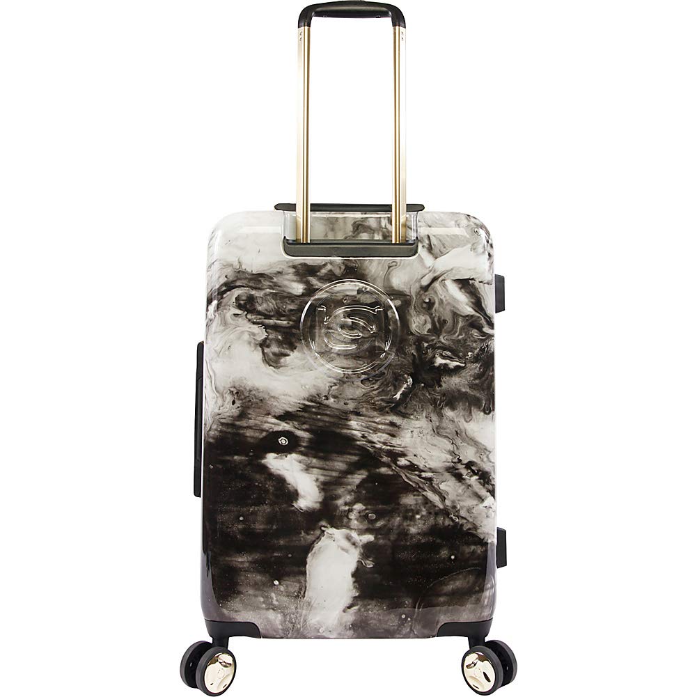 BEBE Luggage Teresa 3-Piece Spinner Suitcase Set - Black Marble Design, Lightweight Expandable Hardshell Luggage with 360° Wheels for Travel, Business Trips & Family Vacations