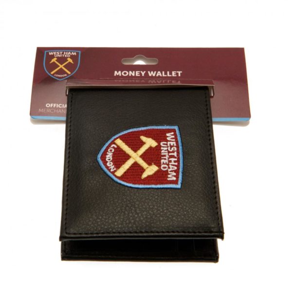 West Ham United FC Embroidered Leather Wallet for Men - Premium Bifold Credit Card Holder - Perfect Gift for Soccer Fans & Match Day Accessories