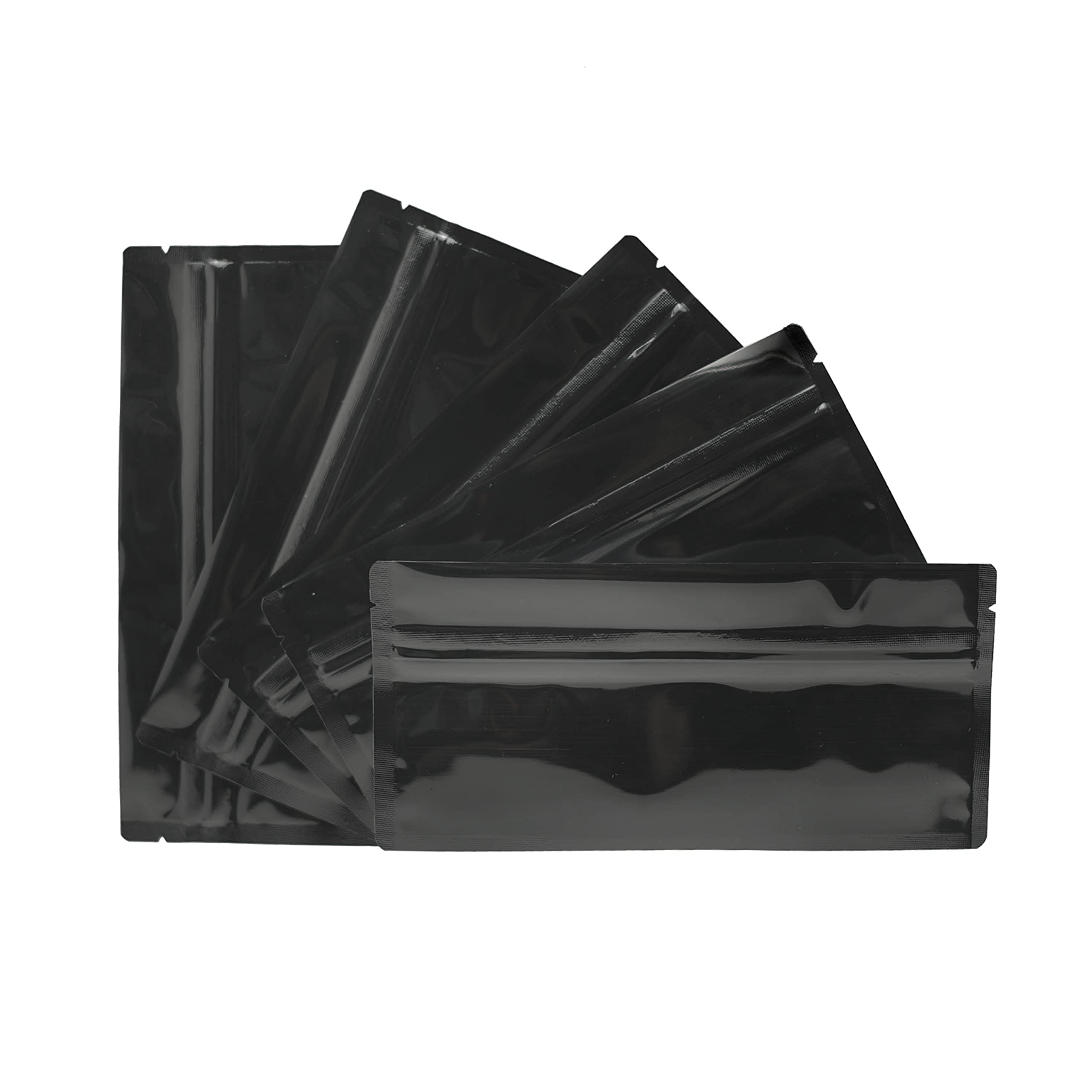 Premium Black Mylar Resealable Pre-Roll Bags with Clear Window - 5.5