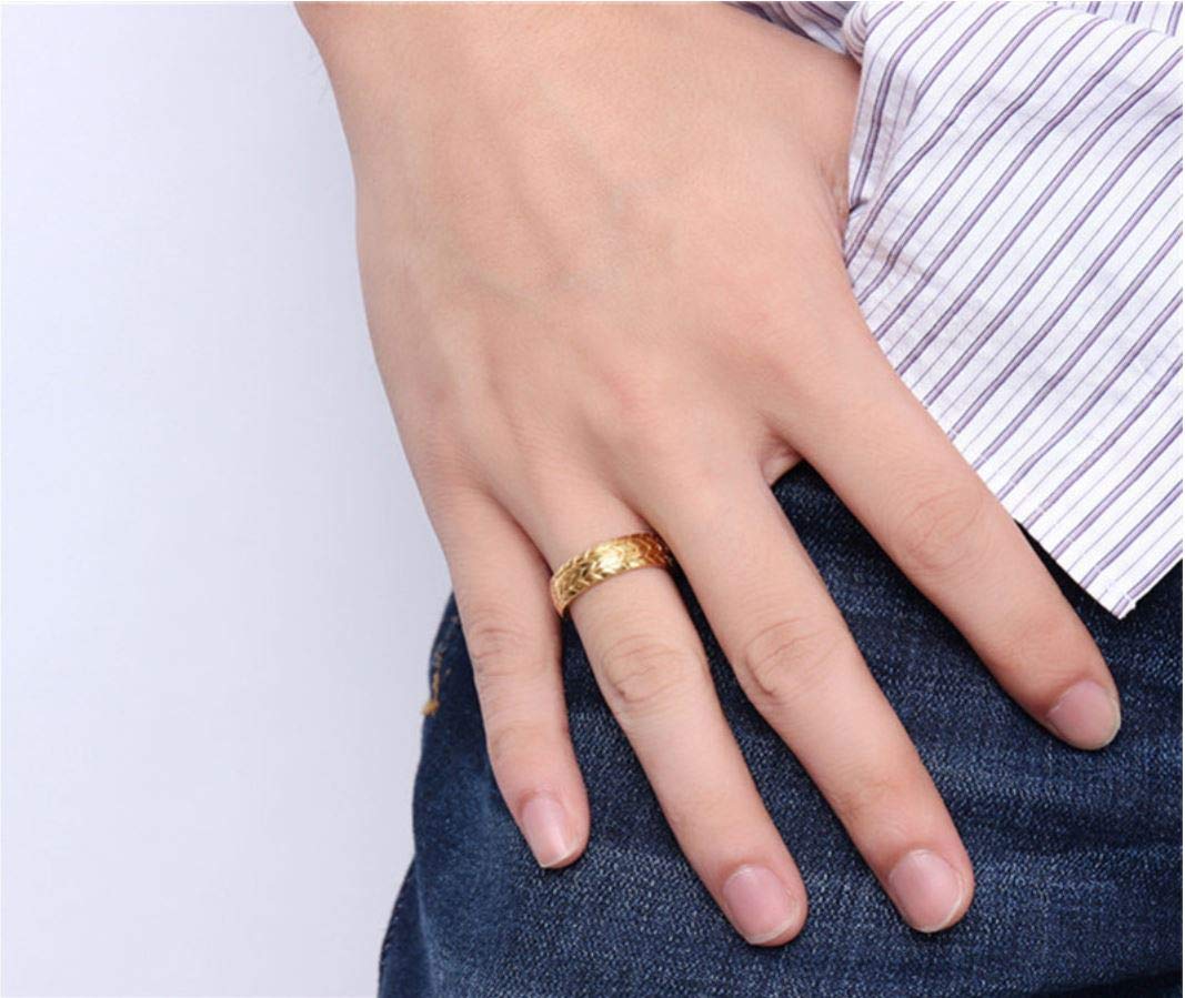 Titanium Steel Ring 6mm Width Tire Tread Grooved Wedding Band for Men & Women - Size 7-12 with Jewelry Box - Perfect for Anniversary, Engagement & Everyday Wear