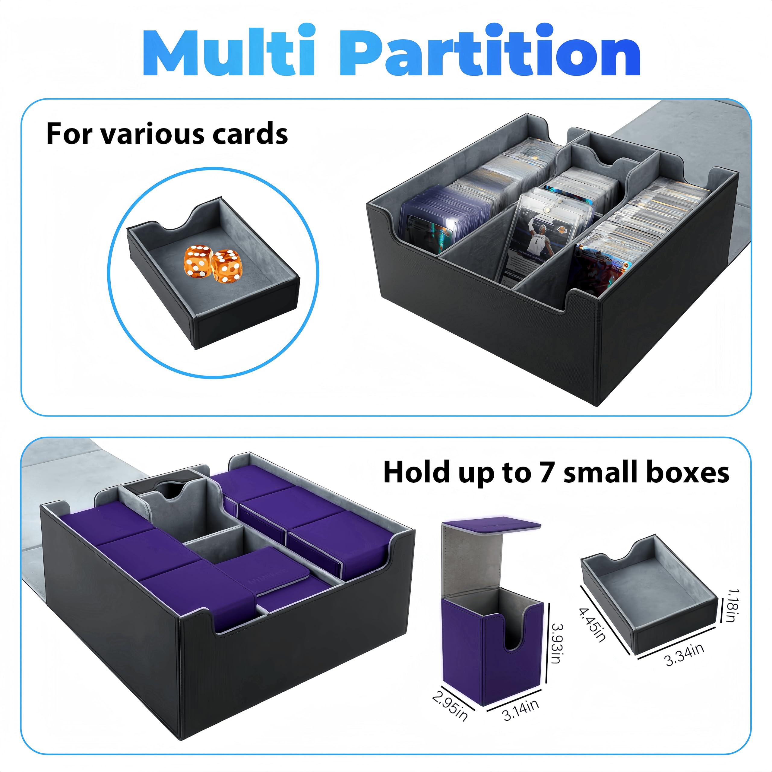 Premium Card Deck Case for Trading Cards - Holds 2300+ MTG Cards, 7 Commander Decks | Durable Storage Box for Toploaders, YuGiOh, Sports & Magic Game Cards | Perfect for Collectors, Tournaments & Game Nights