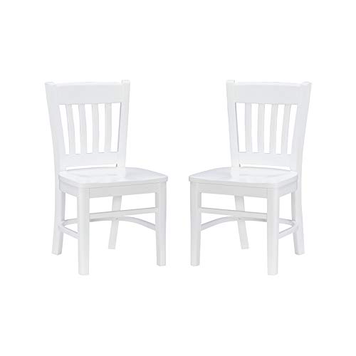 Riverbay Furniture Transitional Wood Set of 2 White Kids Chairs - Perfect for Children's Bedroom, Playroom & Nursery Decor